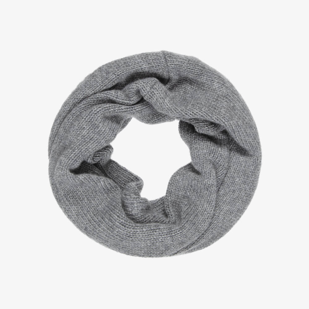 Jamiks-Grey Knitted Snood with Wool & Cashmere | Childrensalon