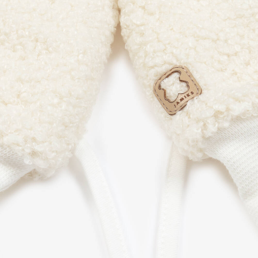 Jamiks-Ivory Bouclé Fleece Mittens | Childrensalon