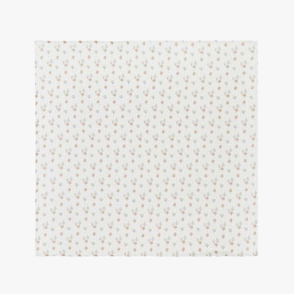 Jamiks-Ivory Organic Cotton Tree Print Muslin Cloths (2 Pack) | Childrensalon