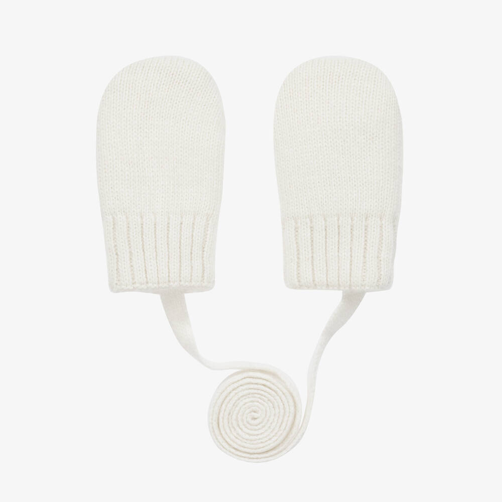 Jamiks-Ivory Wool & Cashmere Baby Mittens | Childrensalon