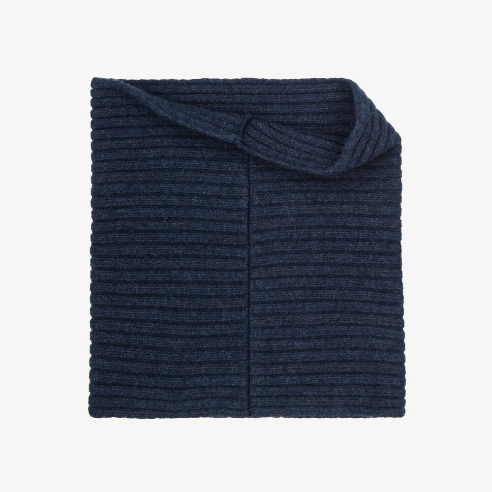 Jamiks-Navy Blue Snood in a Merino Wool Knit | Childrensalon