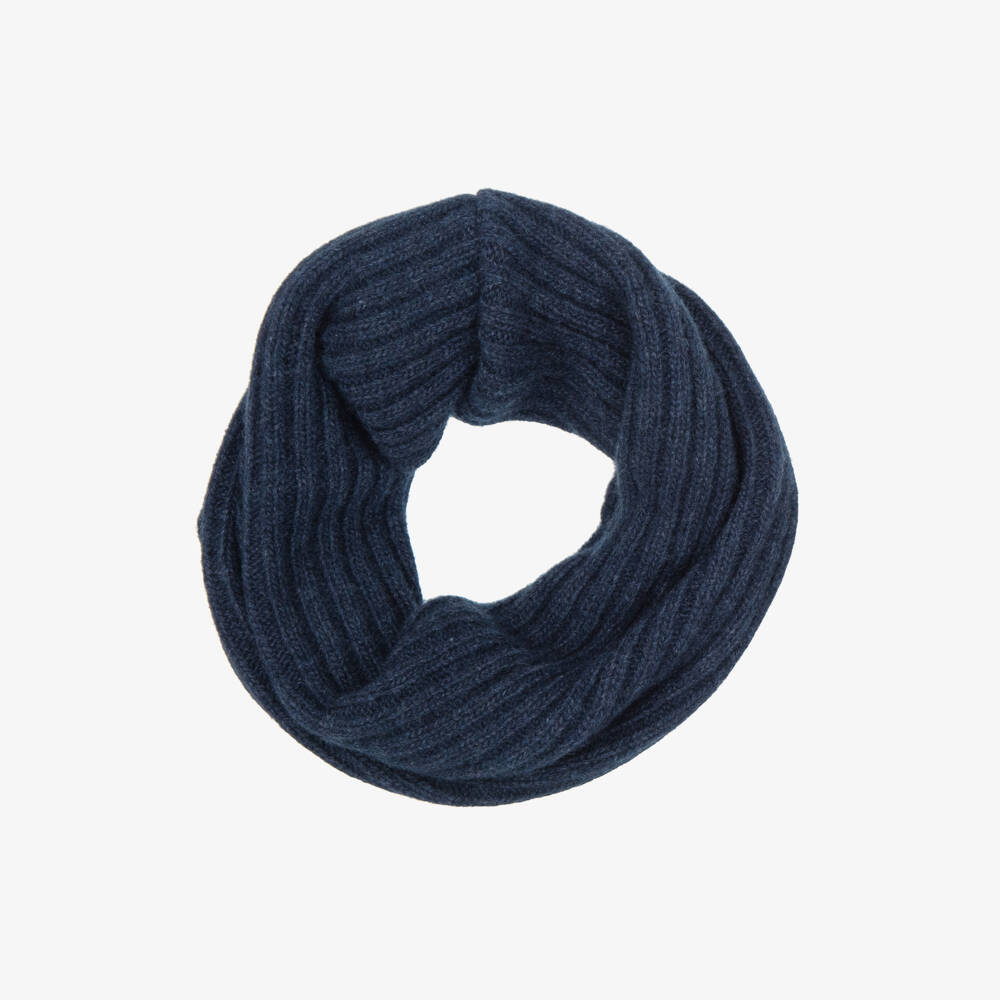Jamiks-Navy Blue Snood in a Merino Wool Knit | Childrensalon