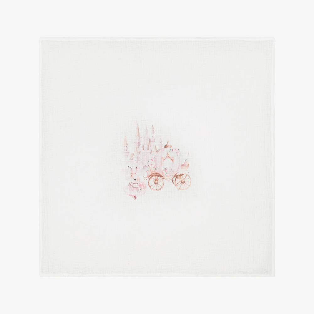 Jamiks-Pink Cotton Rabbit Muslin & Dummy Clip Set  | Childrensalon