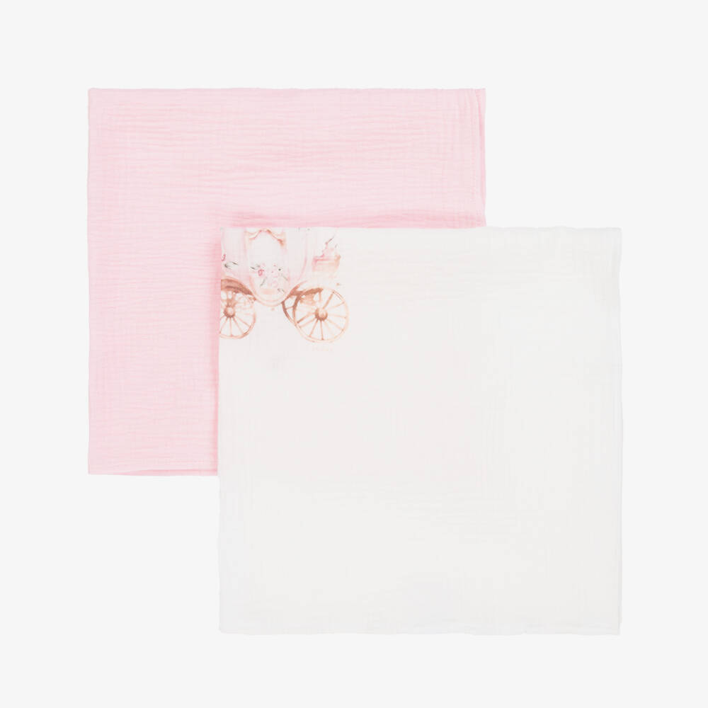 Jamiks-Pink Cotton Rabbit Muslin & Dummy Clip Set  | Childrensalon