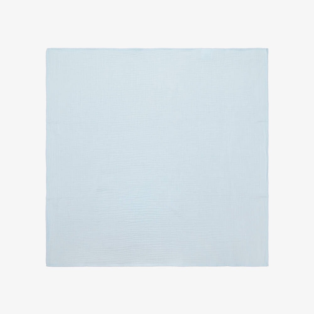 Jamiks-White & Blue Cotton Rocking Horse Muslin Cloths (2 Pack) | Childrensalon