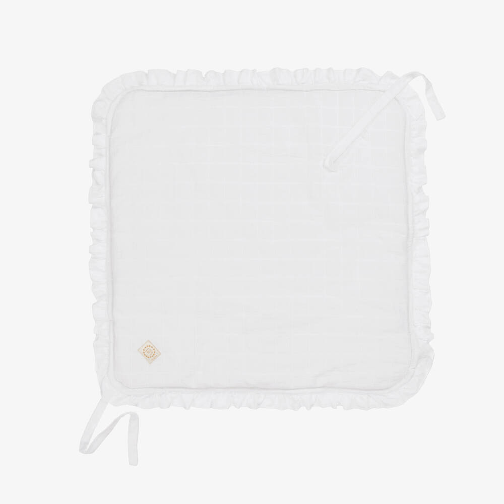 Jamiks-White Cotton Ruffled Baby Nest (70cm) | Childrensalon