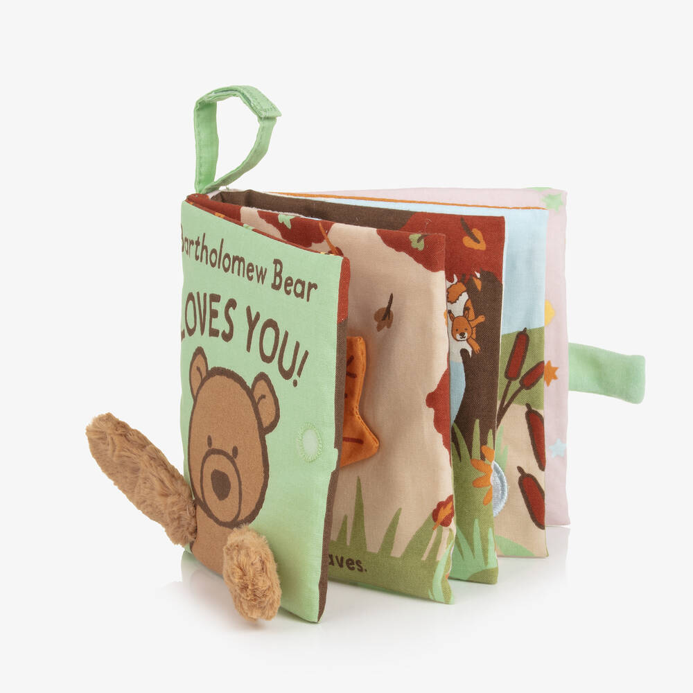 Jellycat-Bartholomew Bear Loves You! Fabric Book (14cm) | Childrensalon