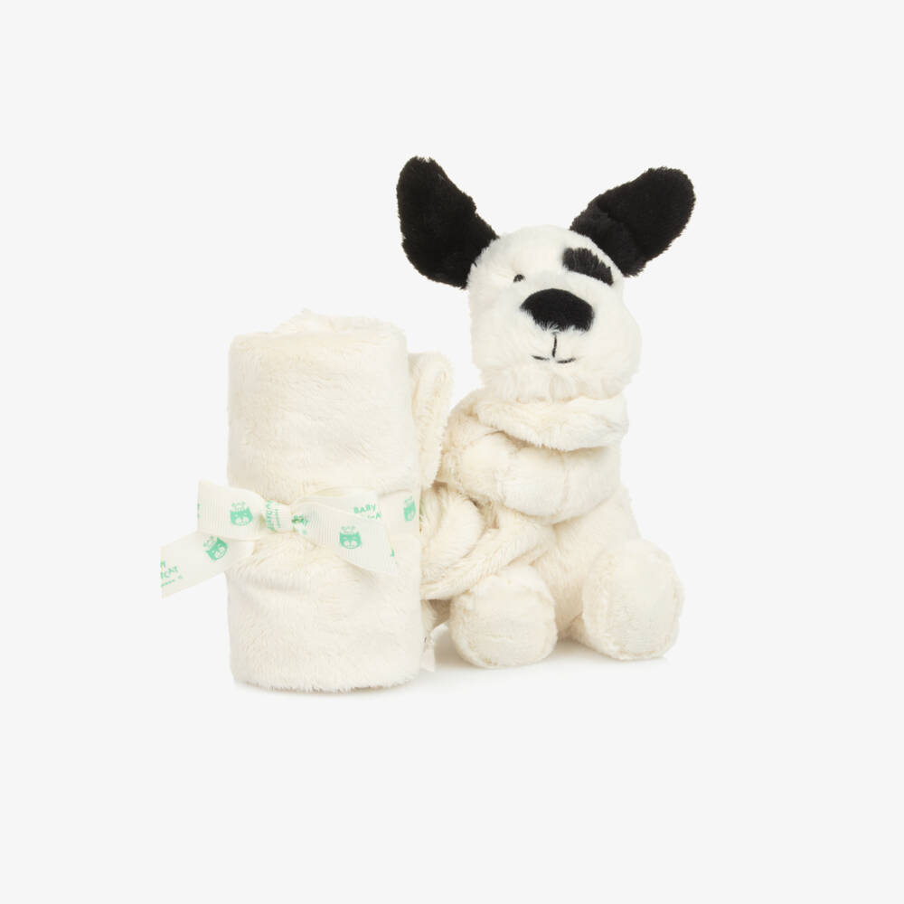 Jellycat-Bashful Ivory & Black Puppy Doudou (34cm) | Childrensalon