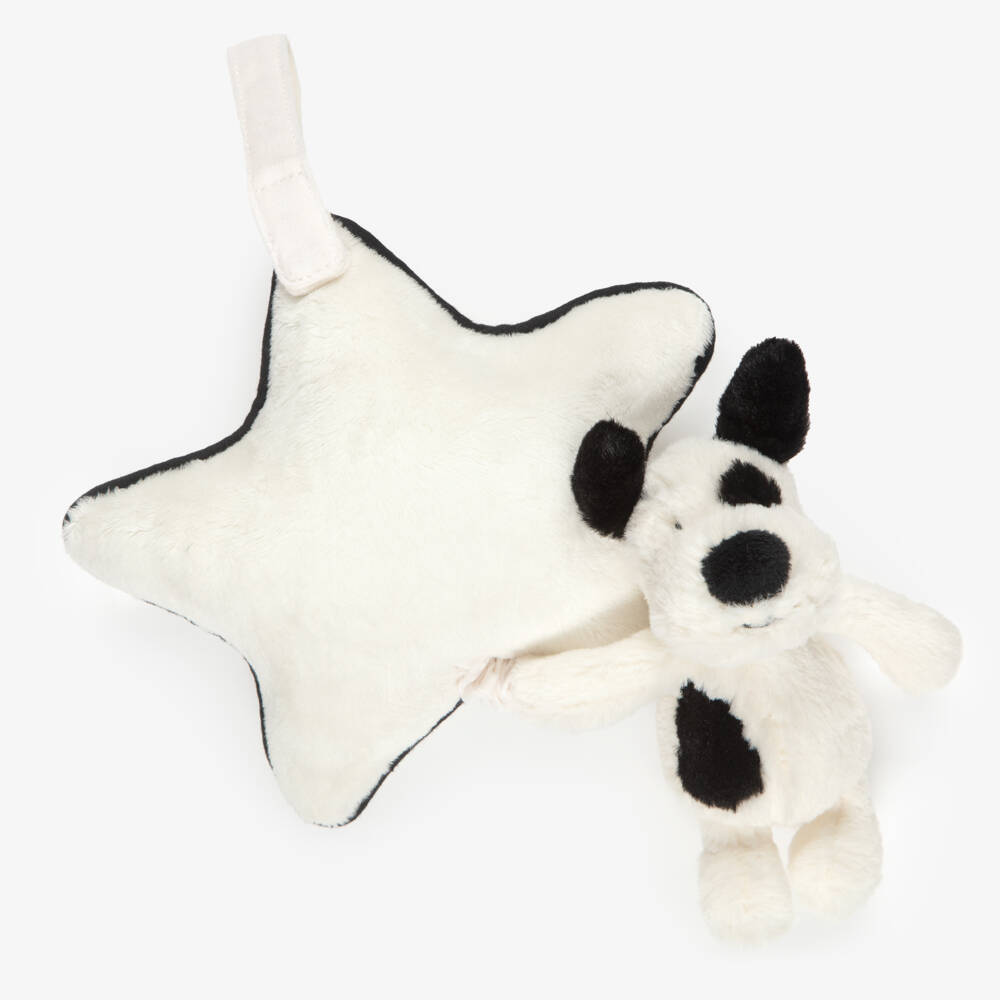 Jellycat-Bashful Rufferty Black & Cream Puppy Musical Toy (30cm) | Childrensalon