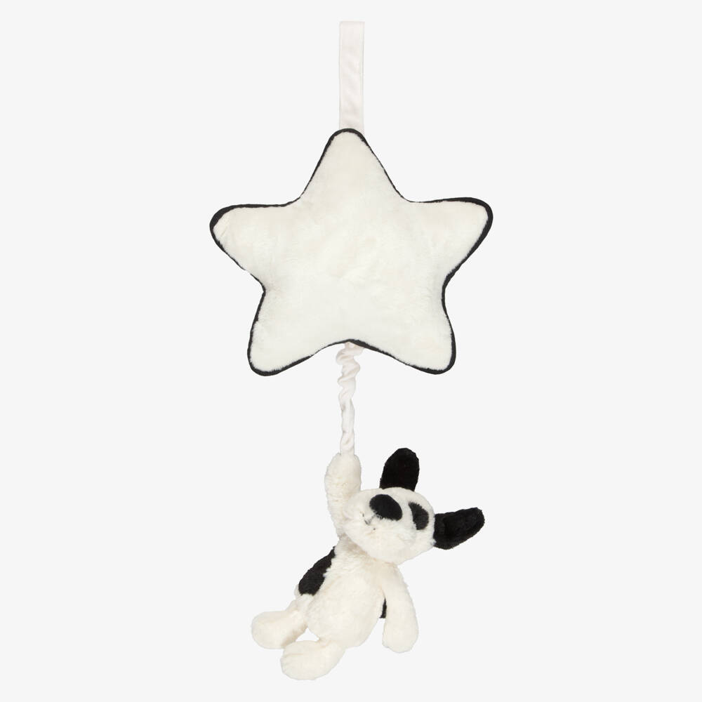 Jellycat-Bashful Rufferty Black & Cream Puppy Musical Toy (30cm) | Childrensalon