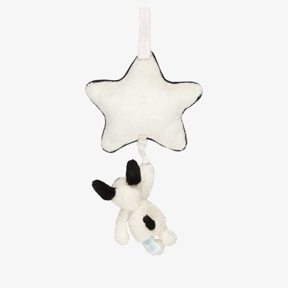 Jellycat-Bashful Rufferty Black & Cream Puppy Musical Toy (30cm) | Childrensalon
