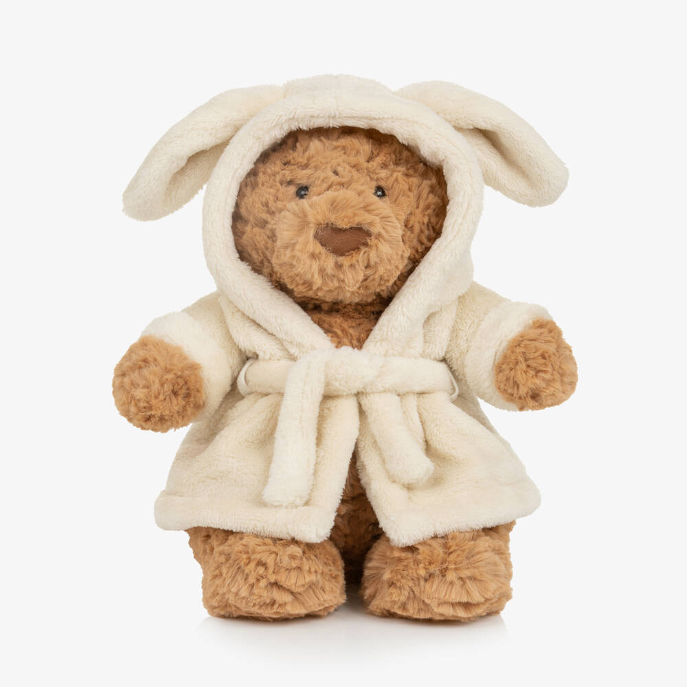 Jellycat-Beige Bathrobe Bartholomew Bear Toy (26cm) | Childrensalon