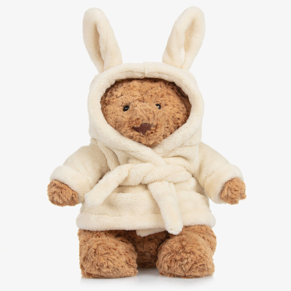 Jellycat-Beige Bathrobe Bartholomew Bear Toy (26cm) | Childrensalon