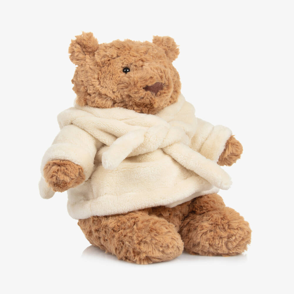 Jellycat-Beige Bathrobe Bartholomew Bear Toy (26cm) | Childrensalon