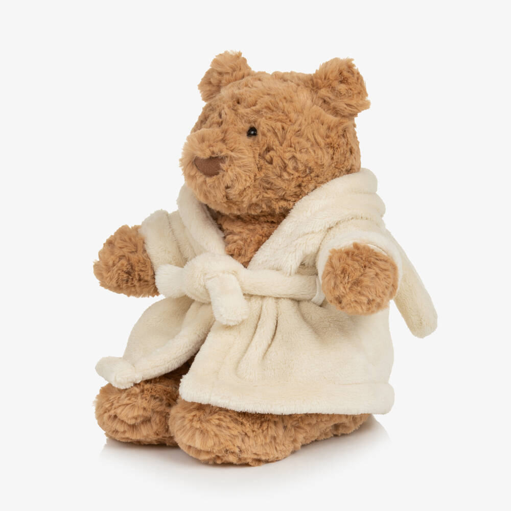 Jellycat-Beige Bathrobe Bartholomew Bear Toy (26cm) | Childrensalon