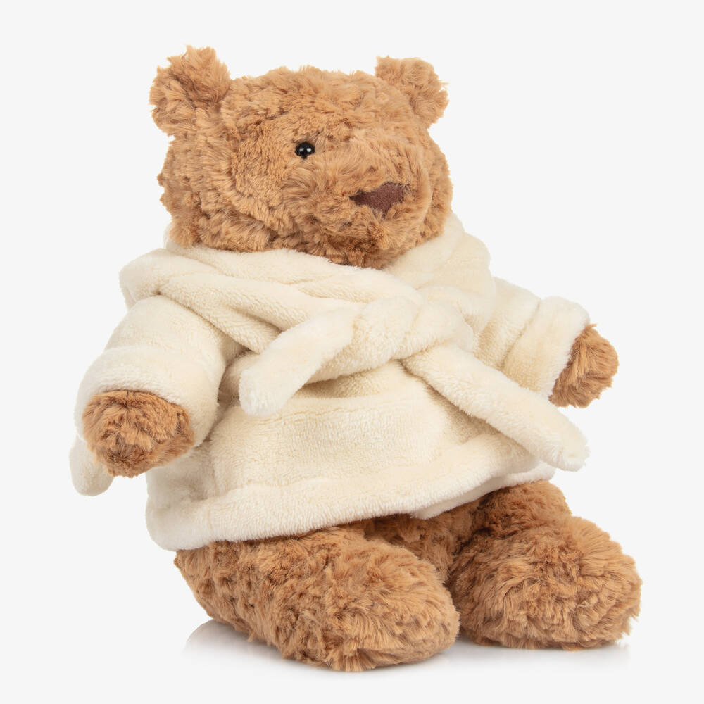 Jellycat-Beige Bathrobe Bartholomew Bear Toy (26cm) | Childrensalon
