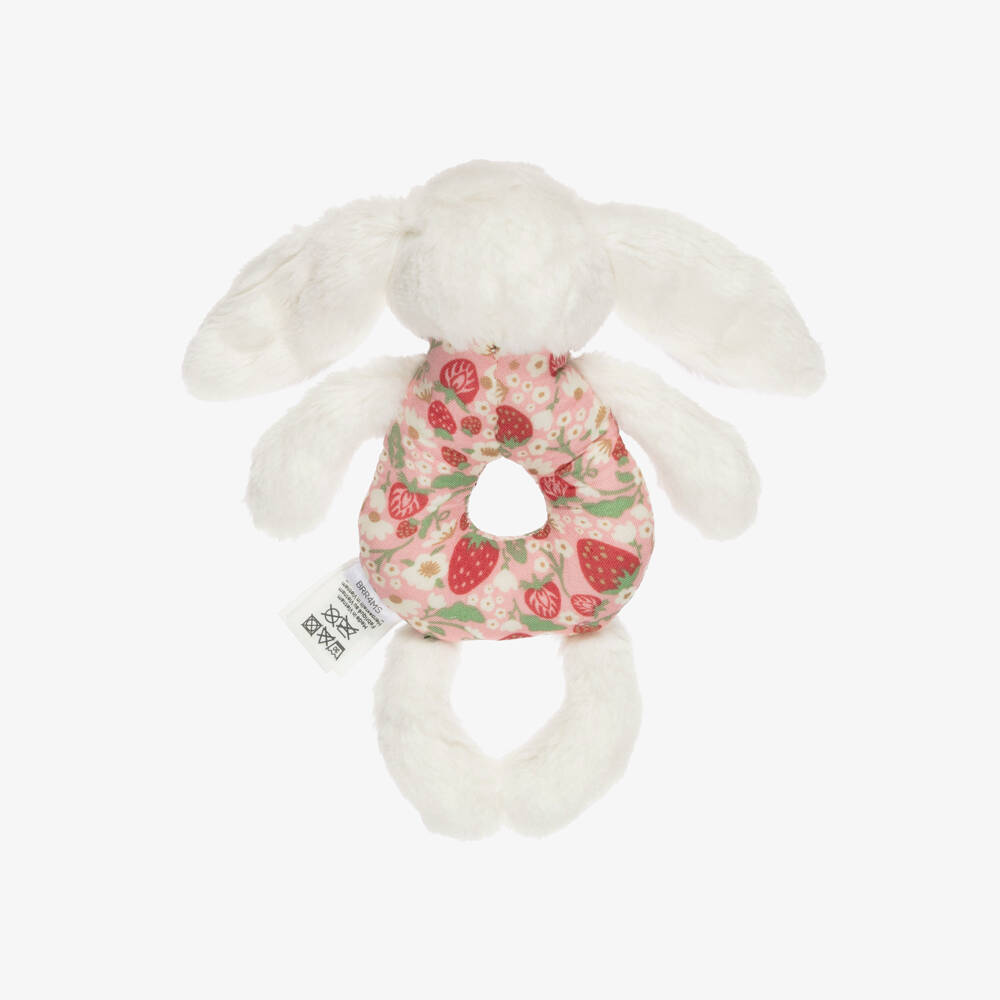 Jellycat-Blossom Cream Bunny Berry Ring Rattle (18cm) | Childrensalon