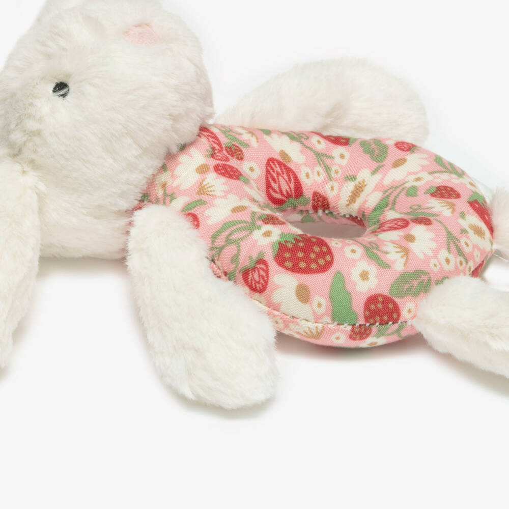 Jellycat-Blossom Cream Bunny Berry Ring Rattle (18cm) | Childrensalon