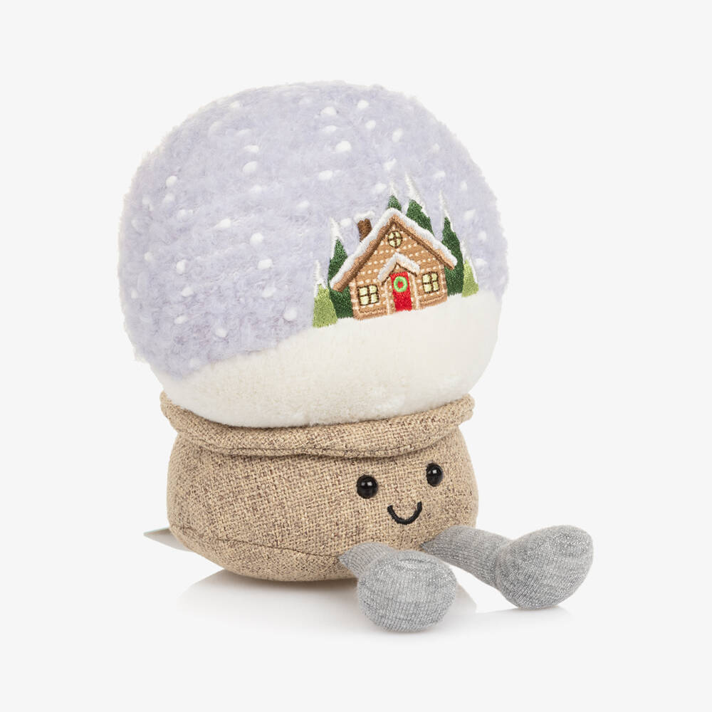 Jellycat-Blue & Brown Amuseables Snow Globe Soft Toy (15cm) | Childrensalon