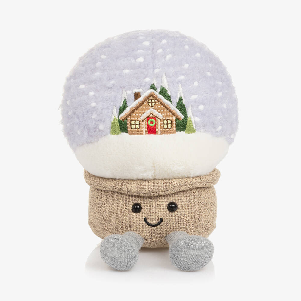 Jellycat-Blue & Brown Amuseables Snow Globe Soft Toy (15cm) | Childrensalon