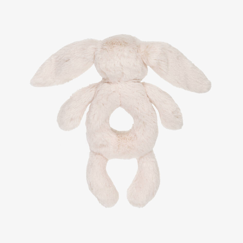 Jellycat-Blush Pink Bashful Bunny Faux Fur Ring Rattle (18cm) | Childrensalon