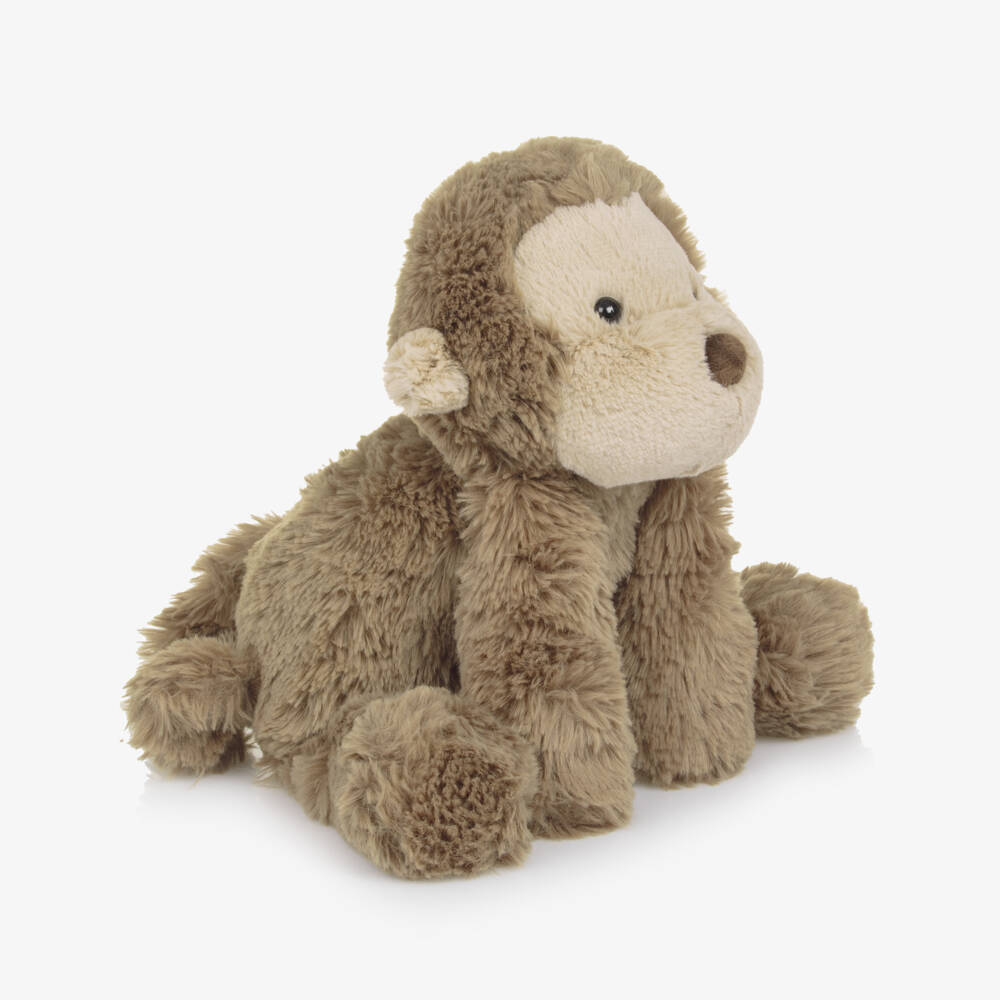 Jellycat-Brown Faux Fur Smudge Monkey Soft Toy (24cm) | Childrensalon
