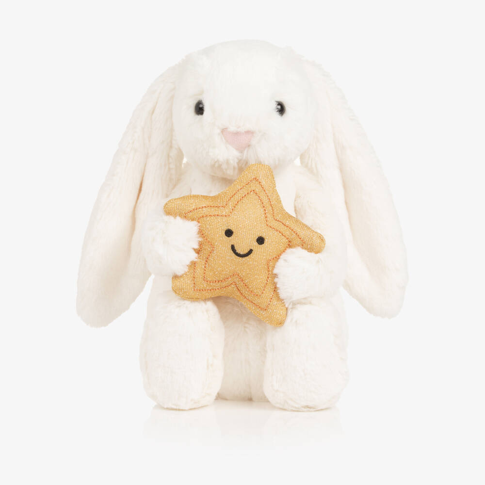 Jellycat-لعبة طرية أرنب مع نجمة لون كريمي (31 سم) | Childrensalon