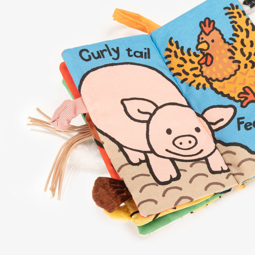 Jellycat-كتاب قماش بتصميم Farm Tails (22 سم) | Childrensalon