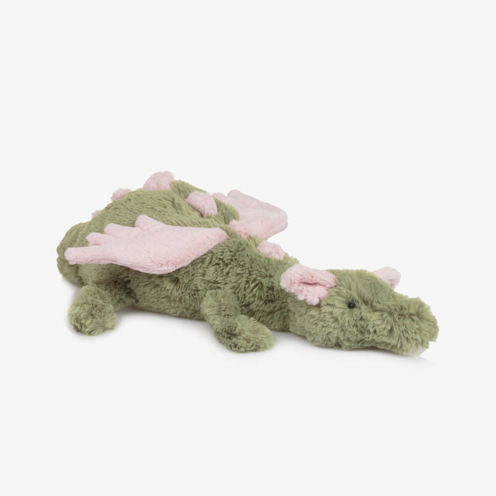 Jellycat-Green Faux Fur Malarky Dragon Soft Toy (50cm) | Childrensalon