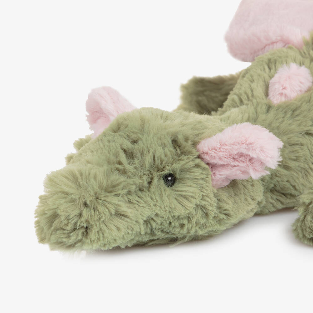 Jellycat-Green Faux Fur Malarky Dragon Soft Toy (50cm) | Childrensalon