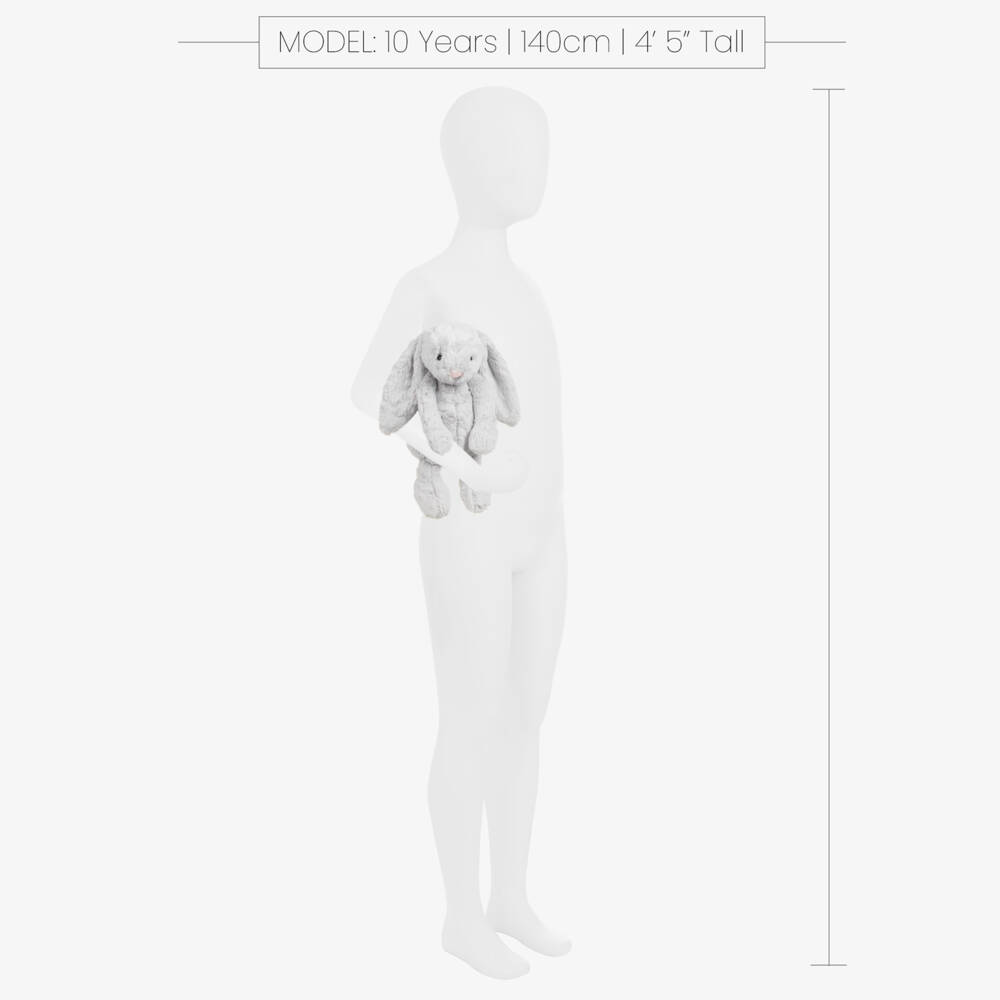 Jellycat-لعبة طرية Bashful Bunny Rabbit فرو إصطناعي لون رمادي (31 سم) | Childrensalon