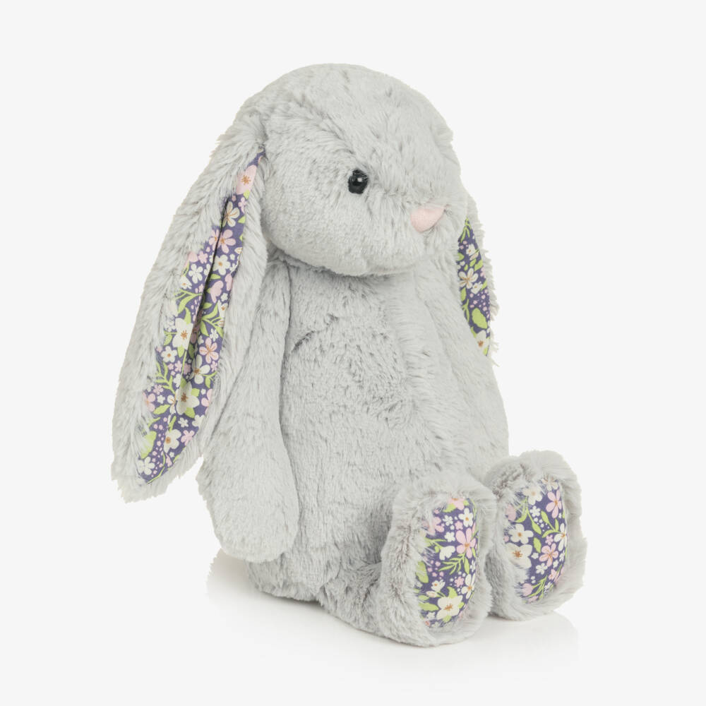 Jellycat-Grey Blossom Silver Bunny Bloom Soft Toy (28cm) | Childrensalon