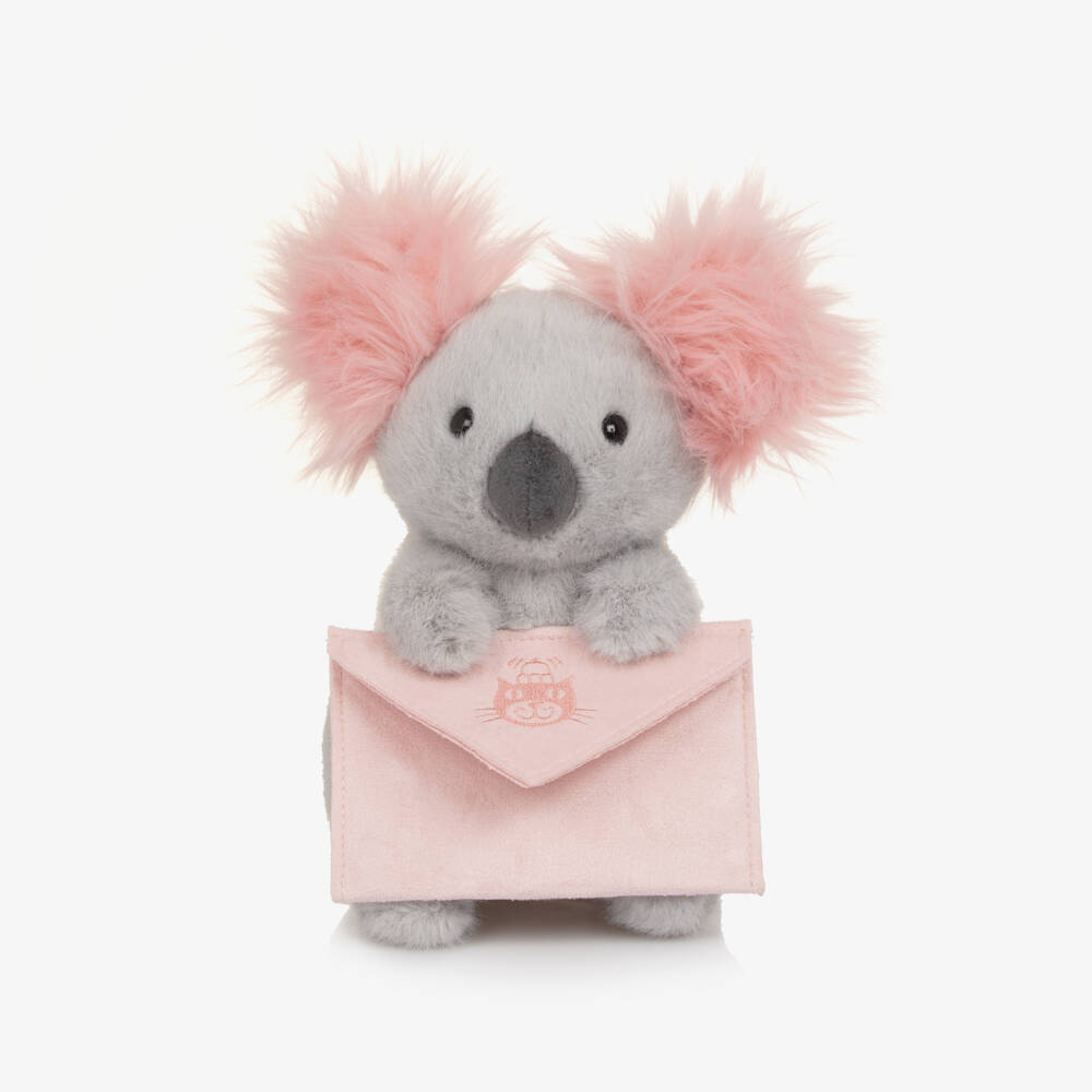 Jellycat-Grey & Pink Koala with Message Soft Toy (20cm) | Childrensalon