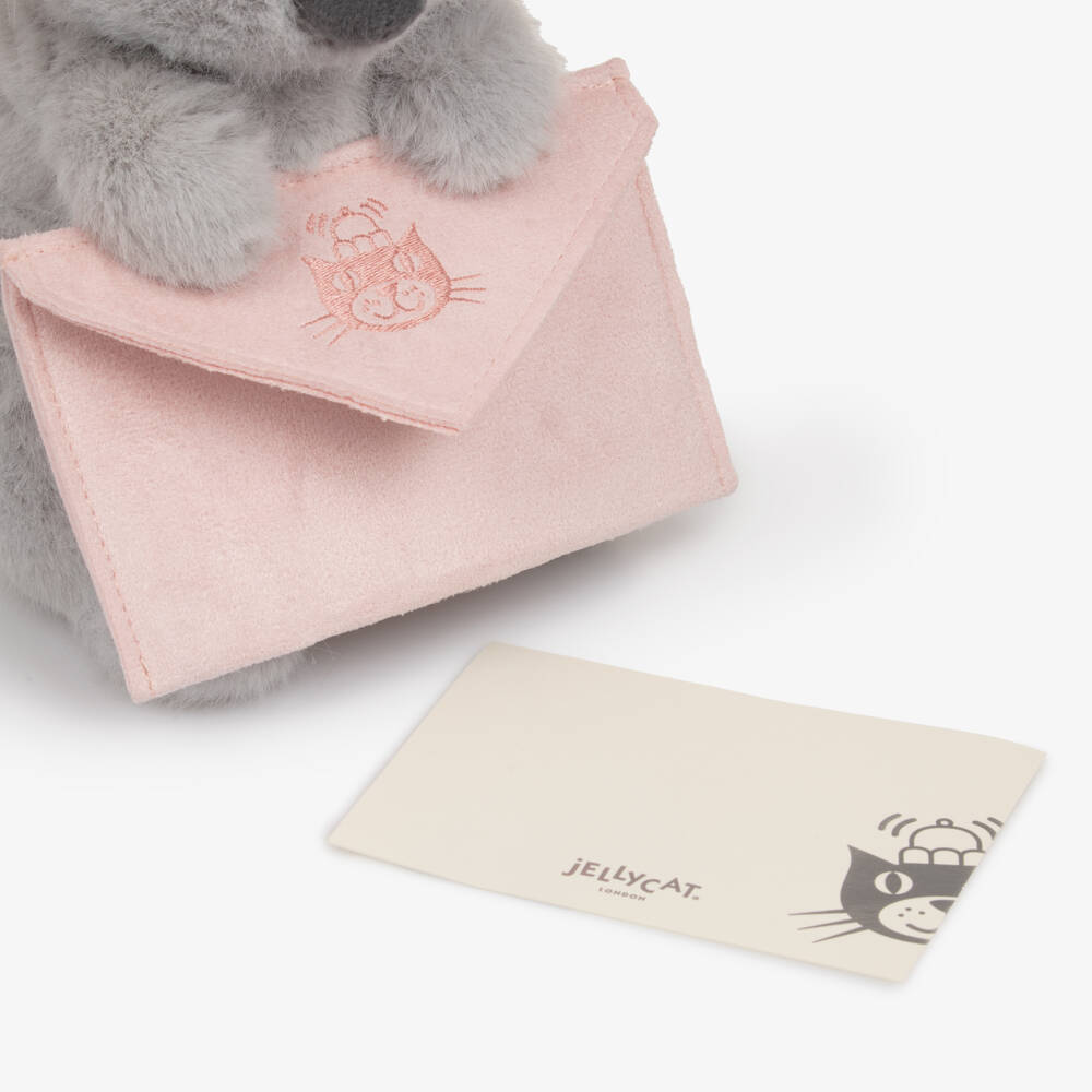 Jellycat-Grey & Pink Koala with Message Soft Toy (20cm) | Childrensalon