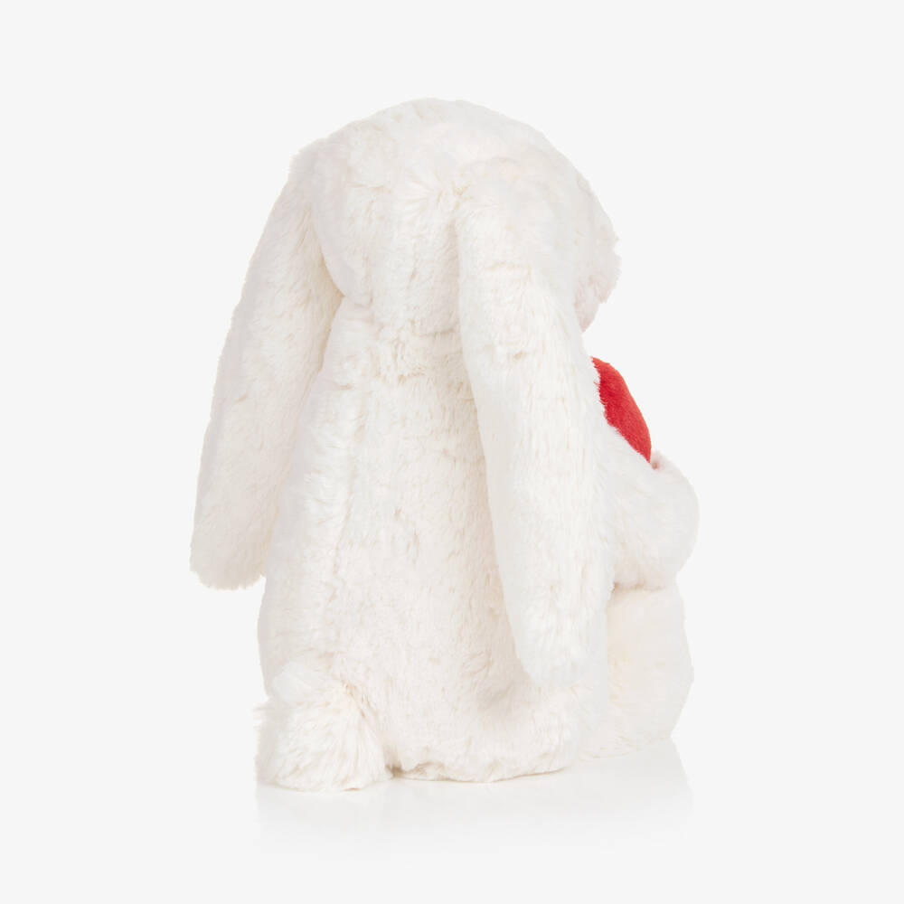 Jellycat-Ivory Bashful Love Heart Bunny Toy (31cm) | Childrensalon