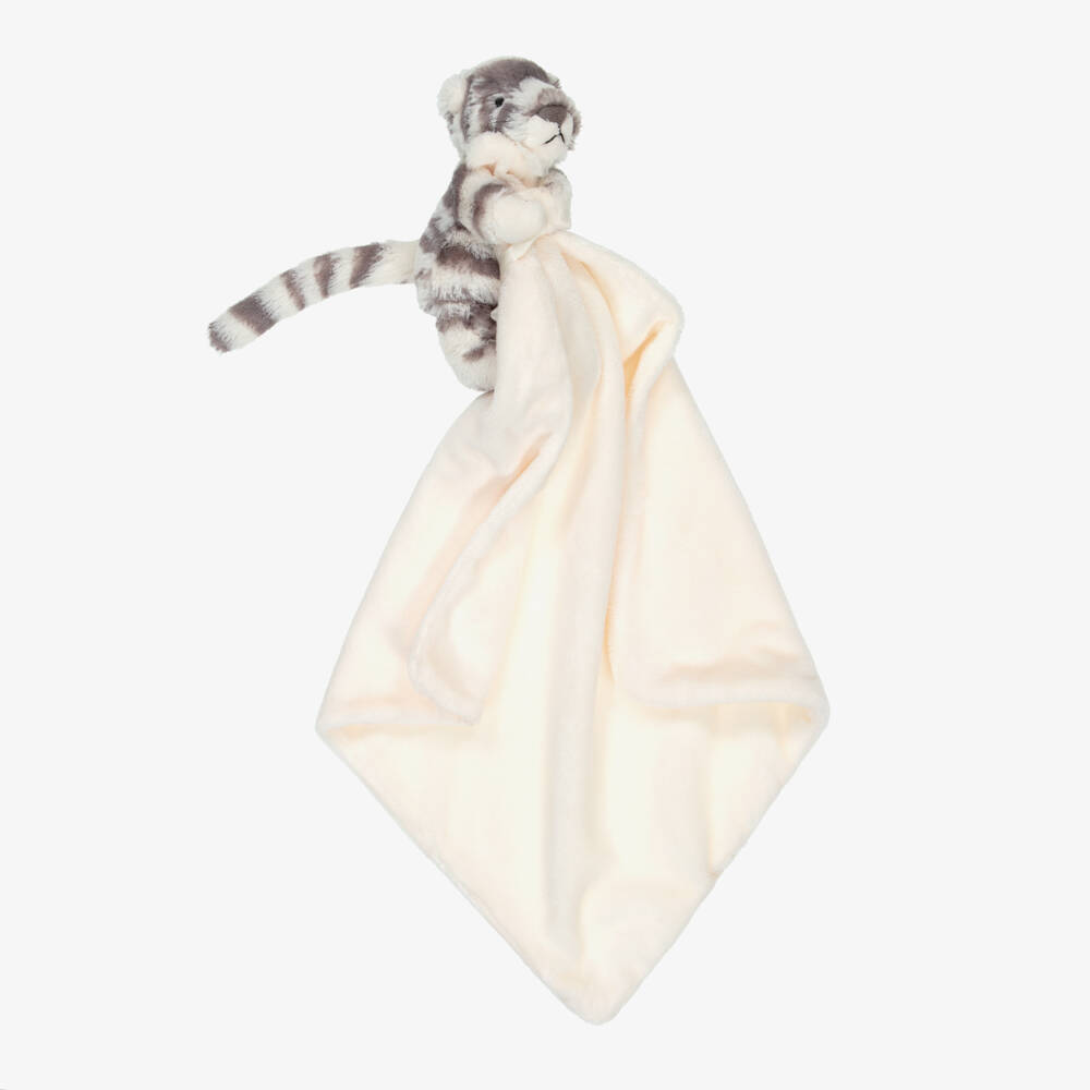 Jellycat-Ivory & Grey Bashful Snow Tiger Doudou (35cm) | Childrensalon
