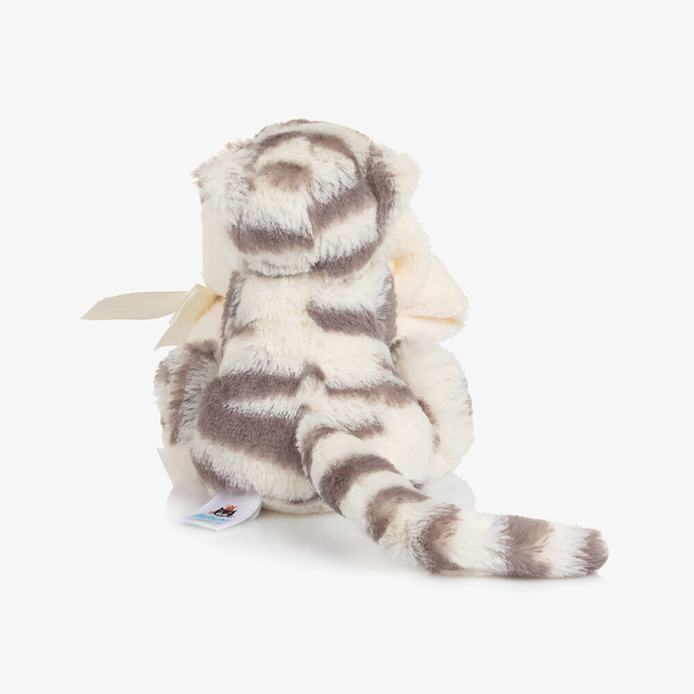 Jellycat-Ivory & Grey Bashful Snow Tiger Doudou (35cm) | Childrensalon