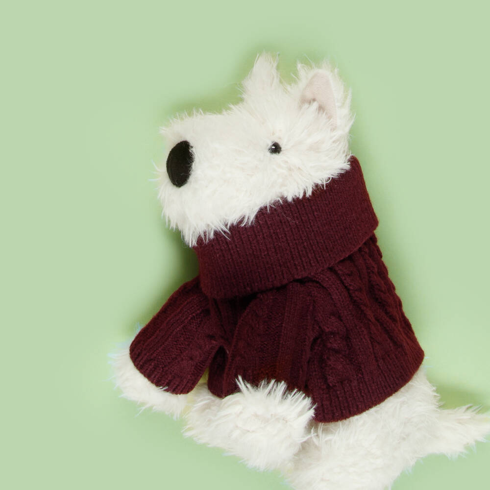 Jellycat-Munro Scottie Dog Soft Toy with Winter Outfit (25cm) | Childrensalon