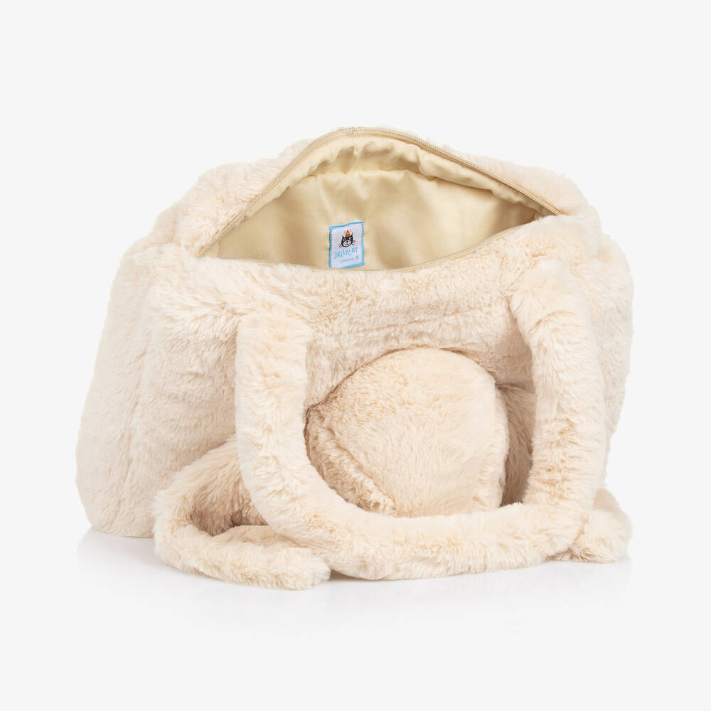 Jellycat-Pale Beige Smudge Rabbit Tote Bag (36cm) | Childrensalon