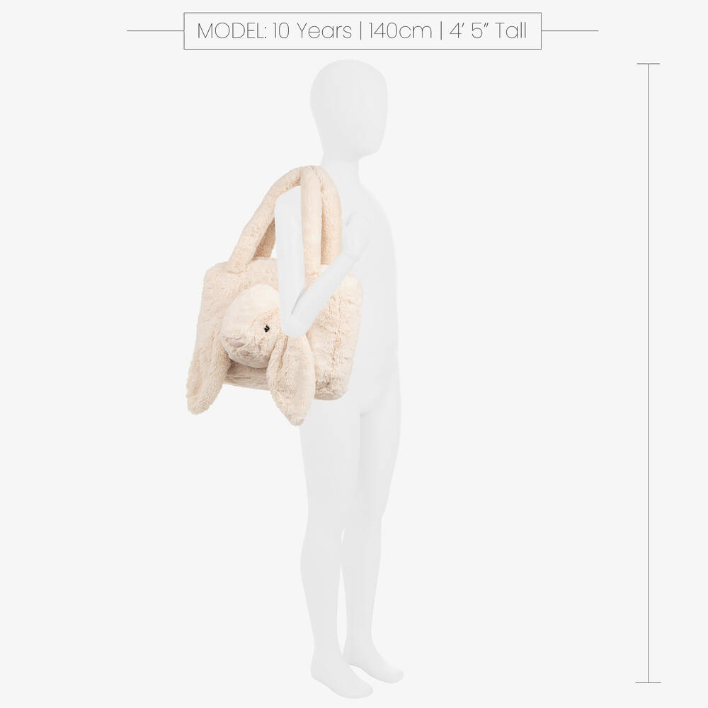 Jellycat-Pale Beige Smudge Rabbit Tote Bag (36cm) | Childrensalon