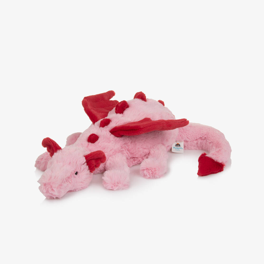 Jellycat- Pink & Red Heart Dragon Soft Toy (50cm) | Childrensalon