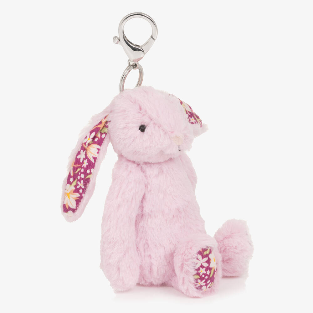 Jellycat-Pink Thistlepop Blossom Bunny Bag Charm (14cm) | Childrensalon