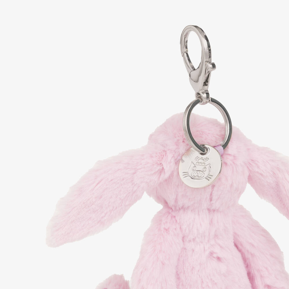 Jellycat-Pink Thistlepop Blossom Bunny Bag Charm (14cm) | Childrensalon