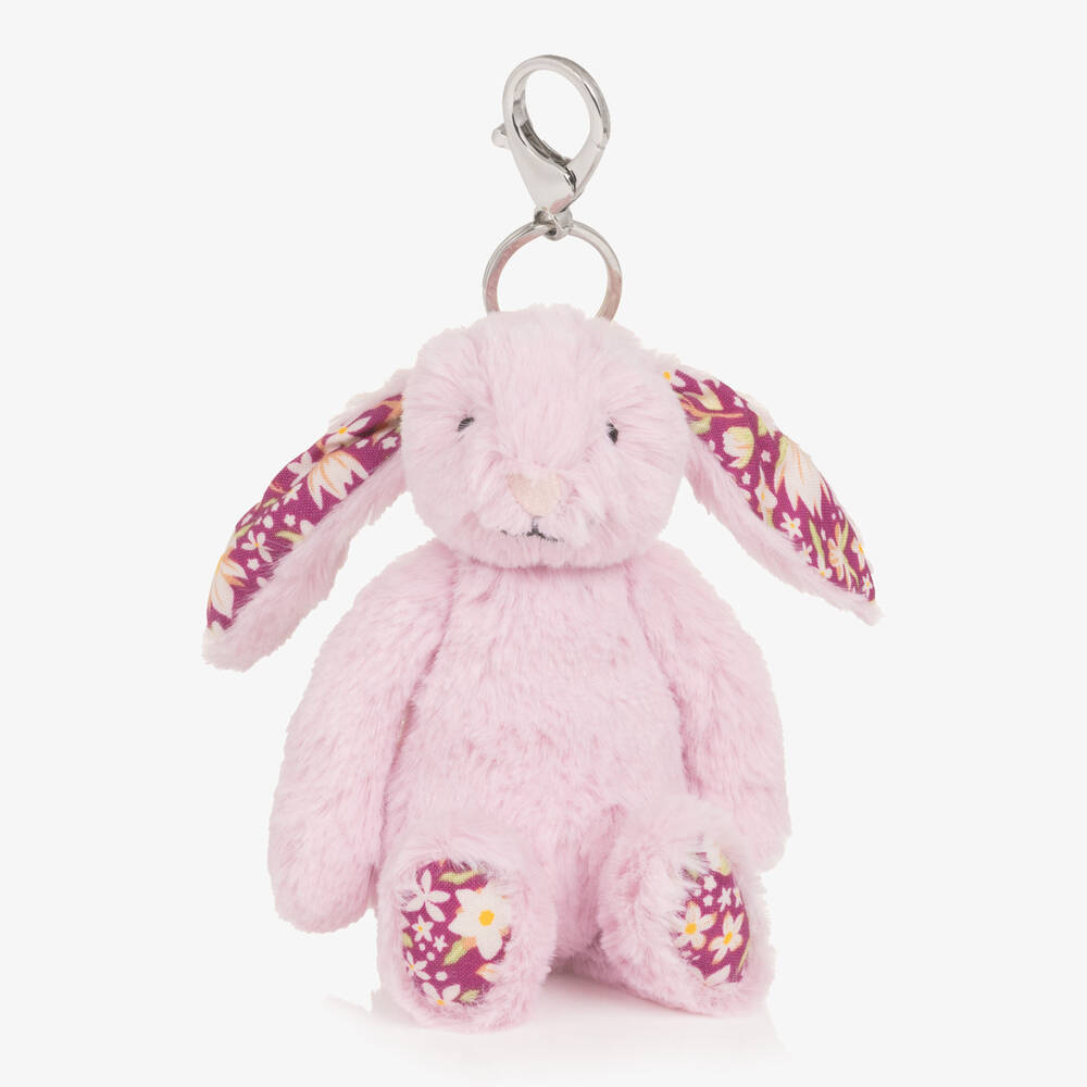 Jellycat-Pink Thistlepop Blossom Bunny Bag Charm (14cm) | Childrensalon
