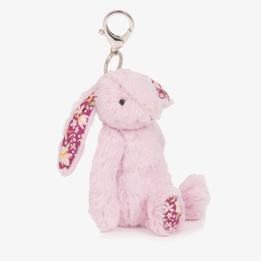 Jellycat-Pink Thistlepop Blossom Bunny Bag Charm (14cm) | Childrensalon