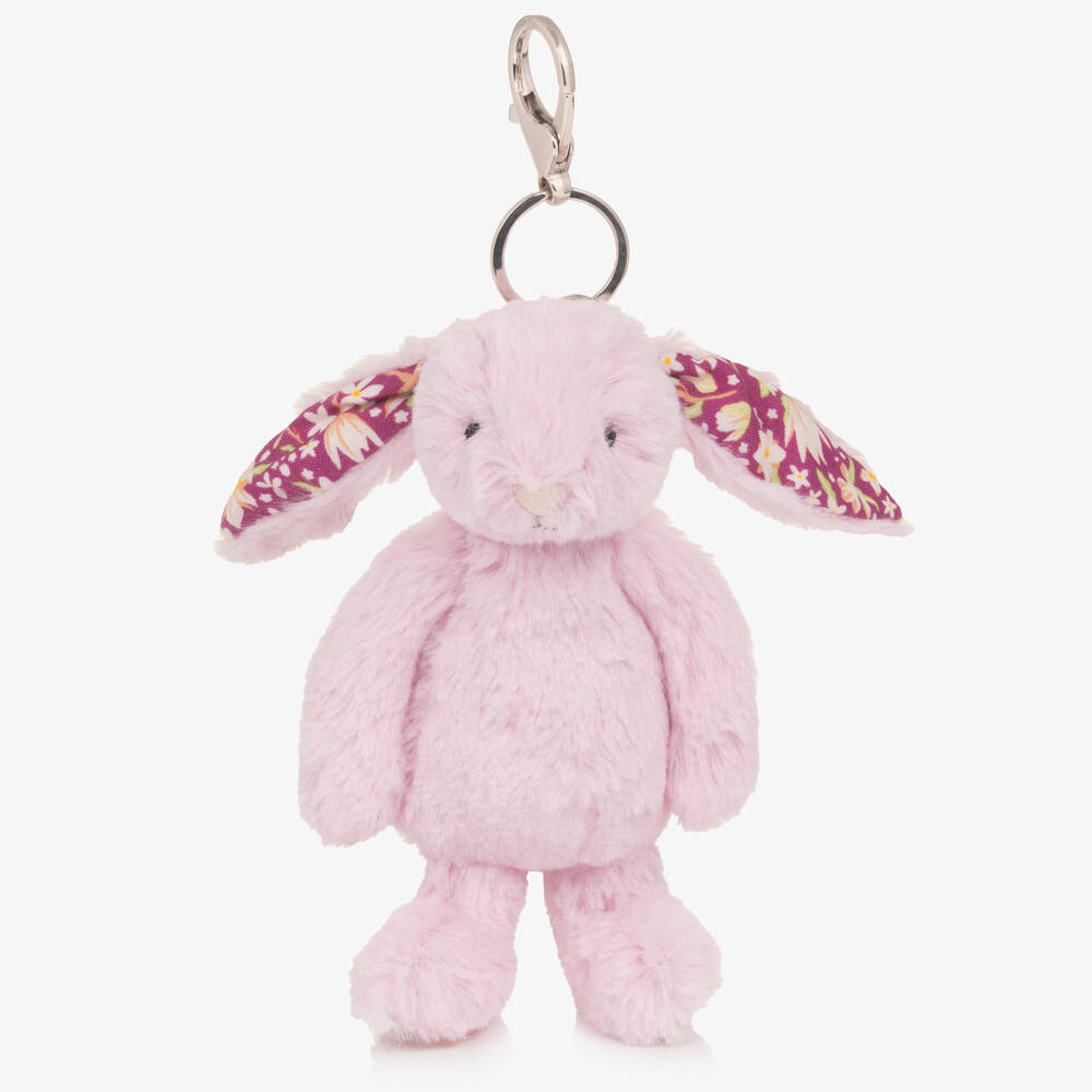 Jellycat-Pink Thistlepop Blossom Bunny Bag Charm (14cm) | Childrensalon
