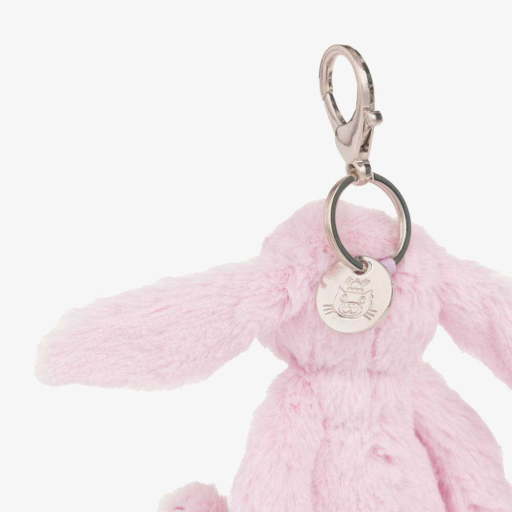 Jellycat-Pink Thistlepop Blossom Bunny Bag Charm (14cm) | Childrensalon