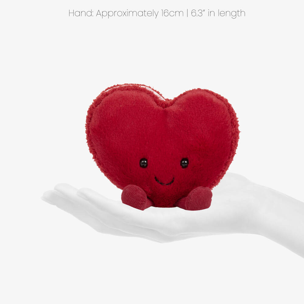Jellycat-لعبة طرية ماكرون أرليت بشكل قلب لون أحمر (13 سم) | Childrensalon
