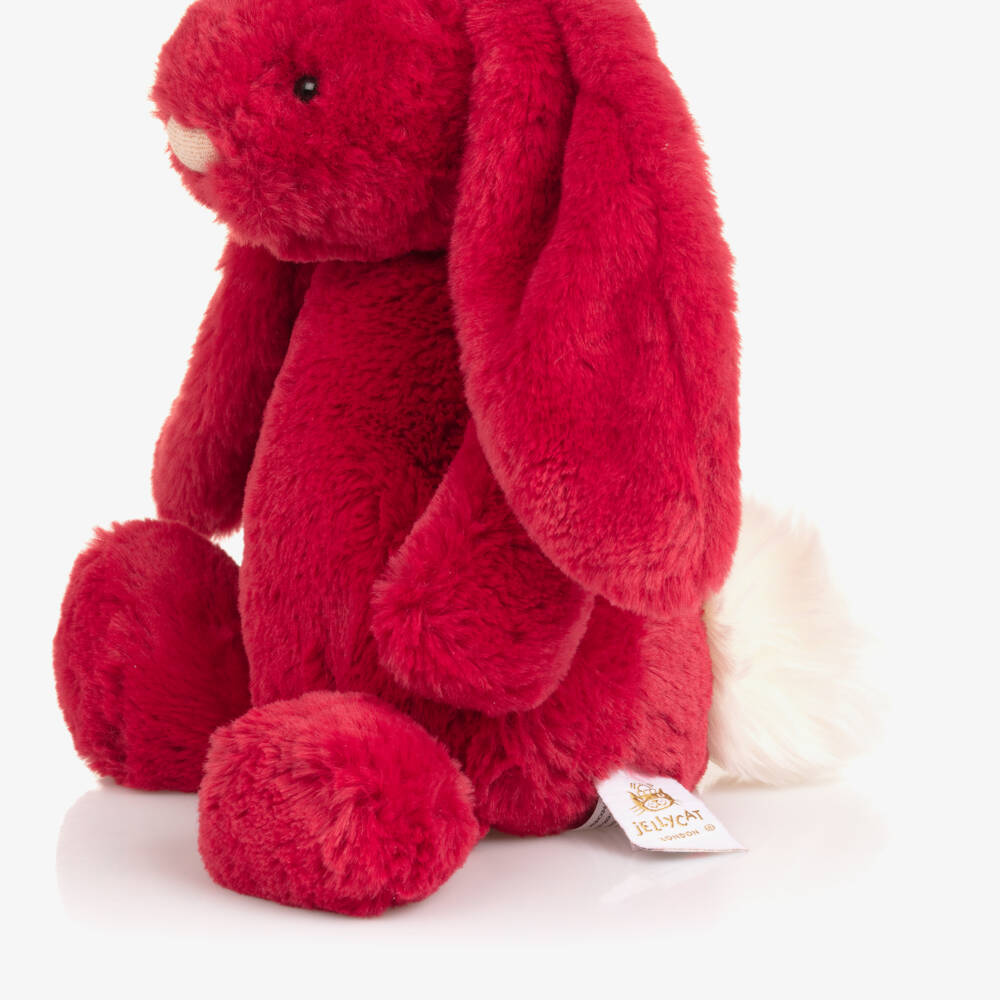 Jellycat-Scarlet Red Bashful Luxe Bunny Soft Toy (31cm) | Childrensalon