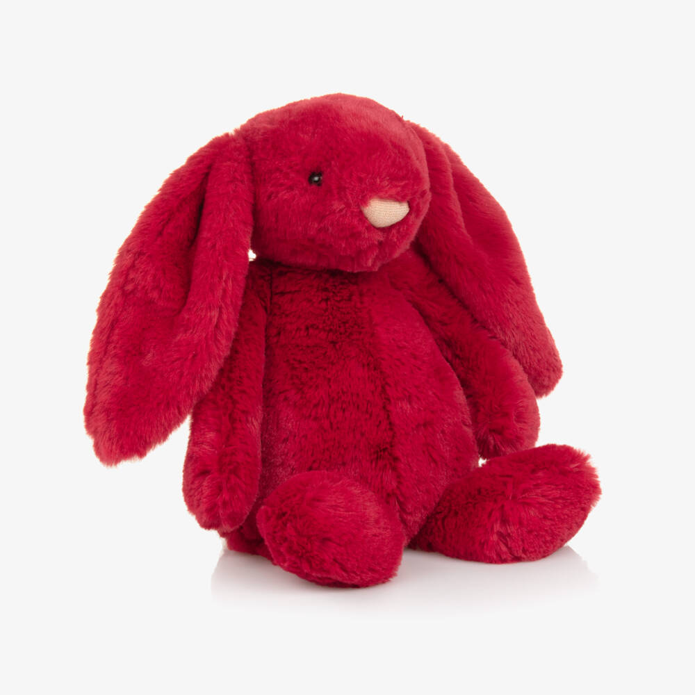 Jellycat-Scarlet Red Bashful Luxe Bunny Soft Toy (31cm) | Childrensalon